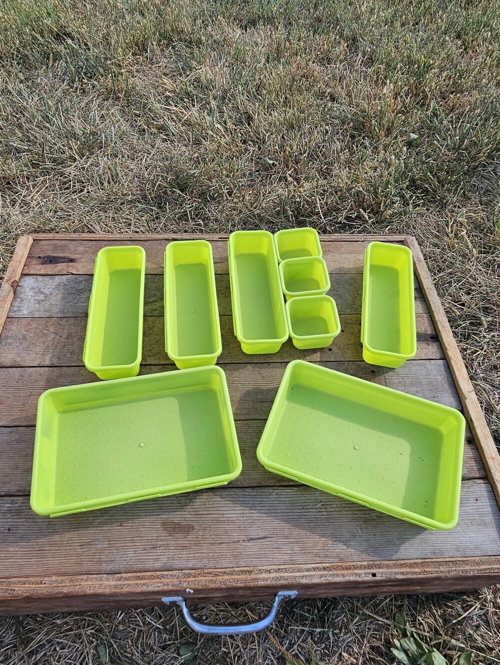 Modular Plastic Interlocking Drawer Organizer Set Bins Tool Box Desk Storage Lot